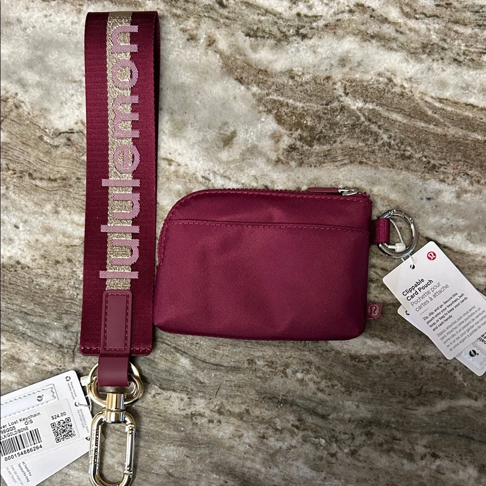 New Lululemon Athletica Never Lost Keychain and Clippable Card Pouch Set in DELX - Picture 2 of 7